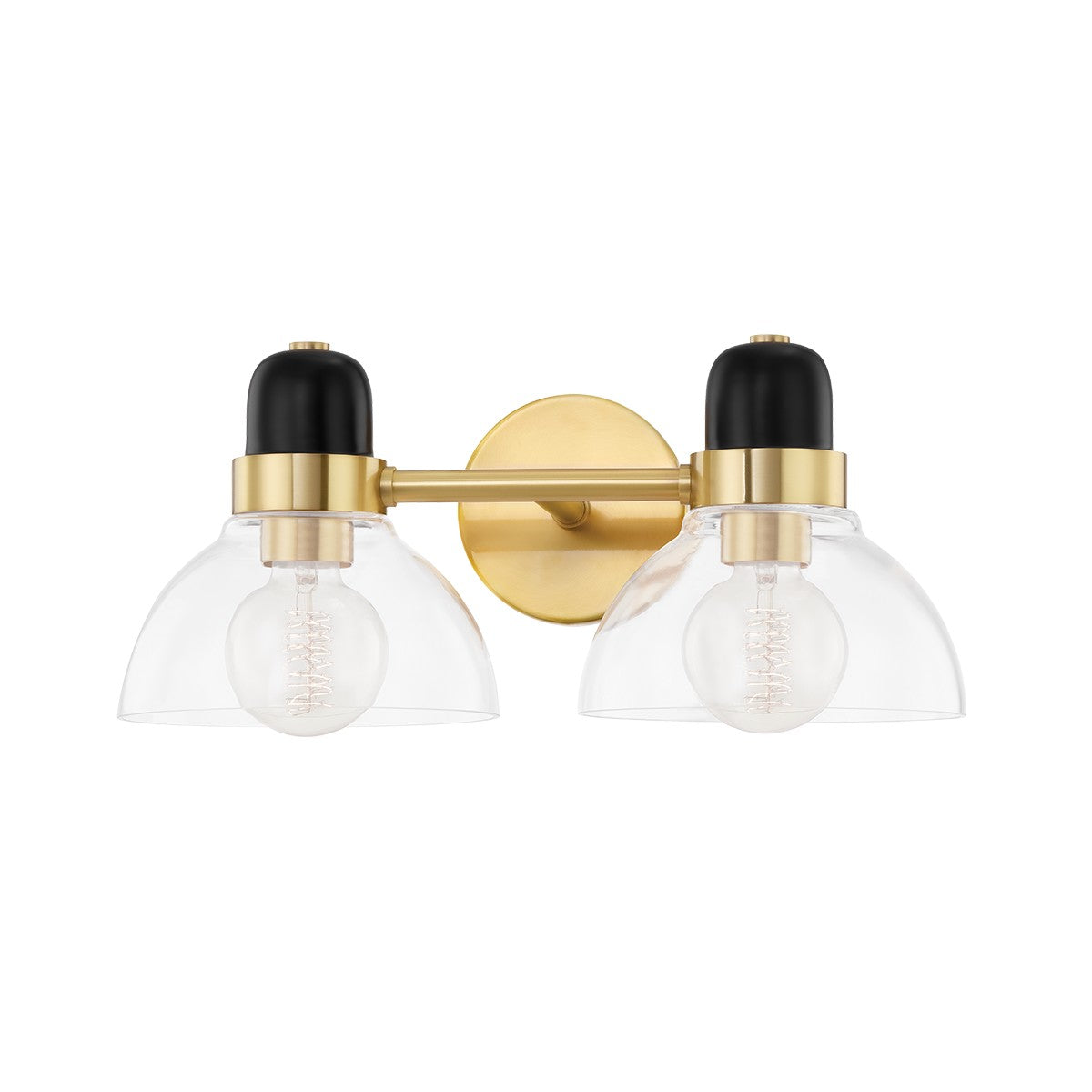 Cami Three Light Vanity in Aged Brass