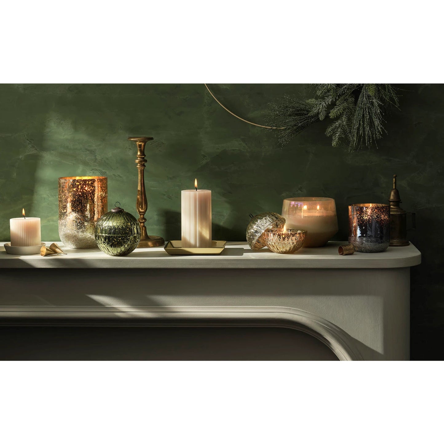 Mercury Glass Ornament Candle