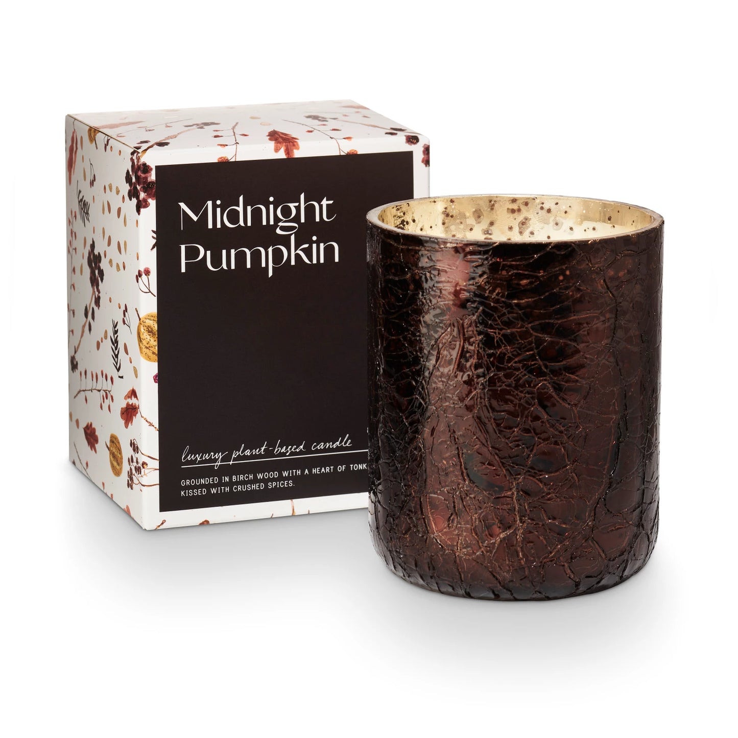 Boxed Crackle Glass Candle