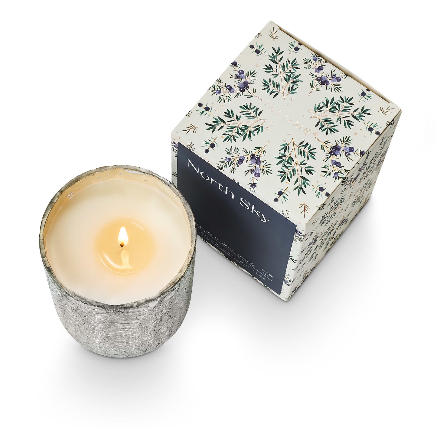 Boxed Crackle Glass Candle