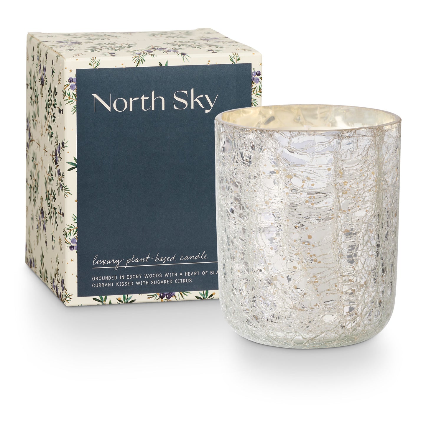Boxed Crackle Glass Candle