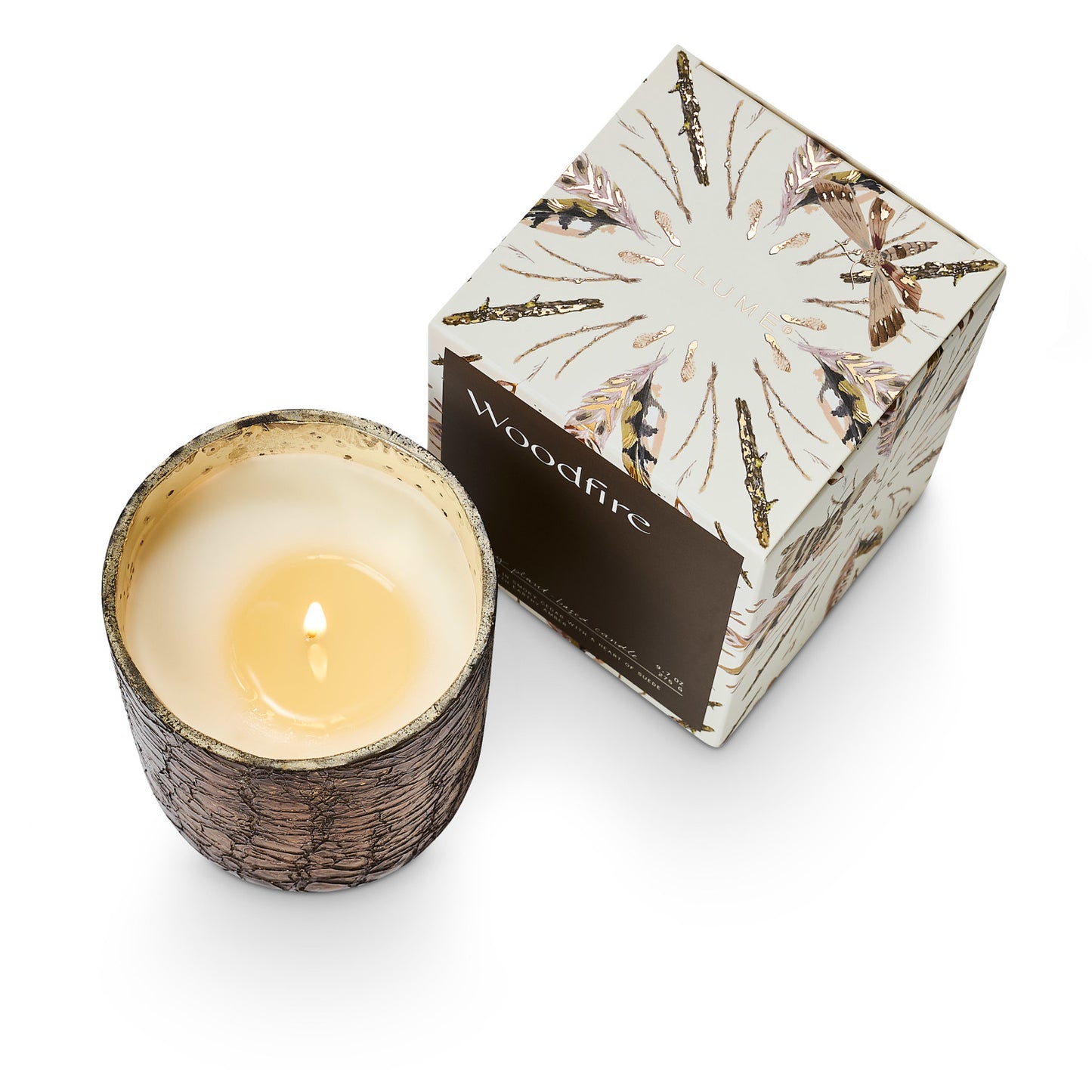 Boxed Crackle Glass Candle