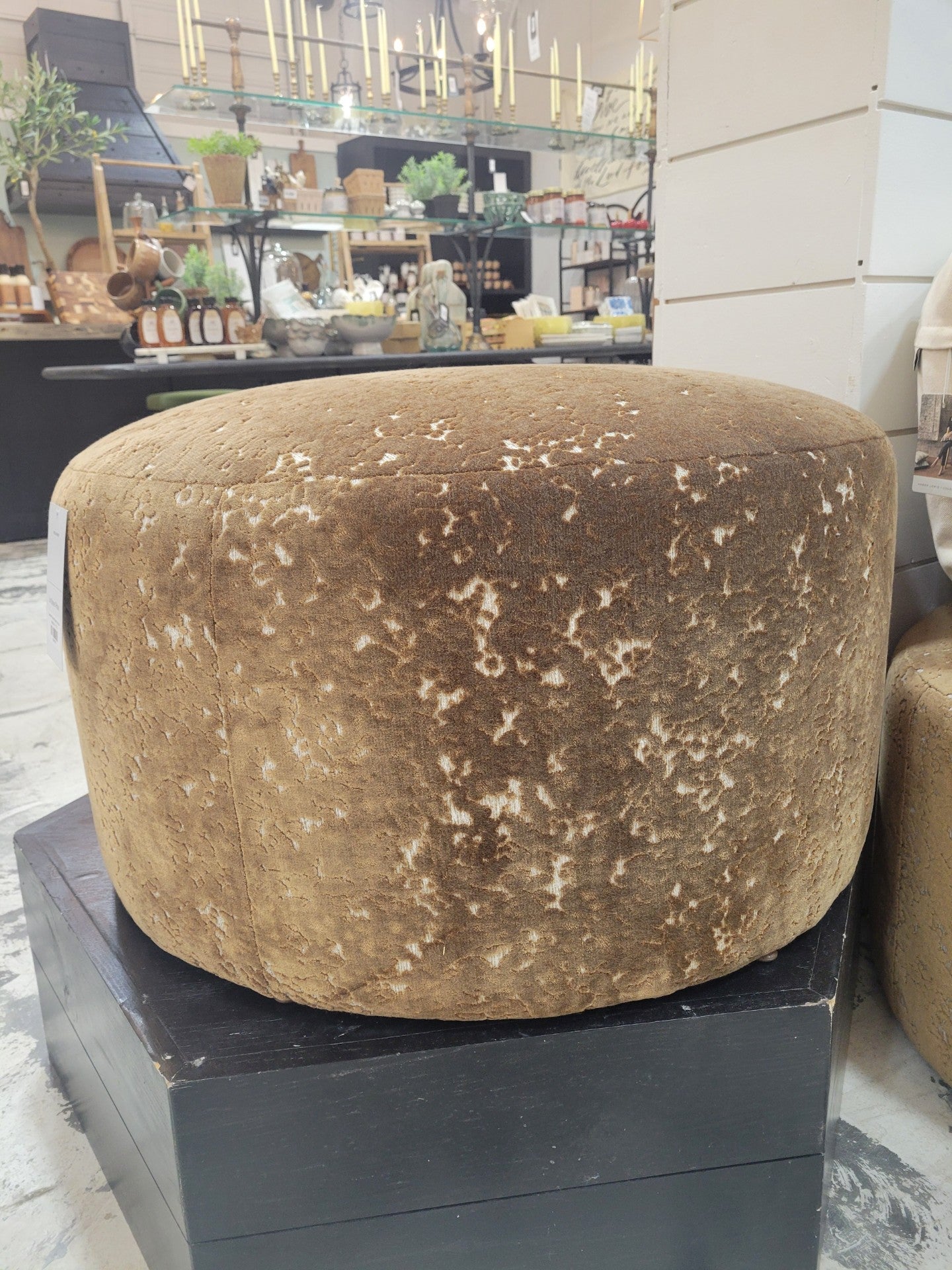 Custom Round Brass Ottoman