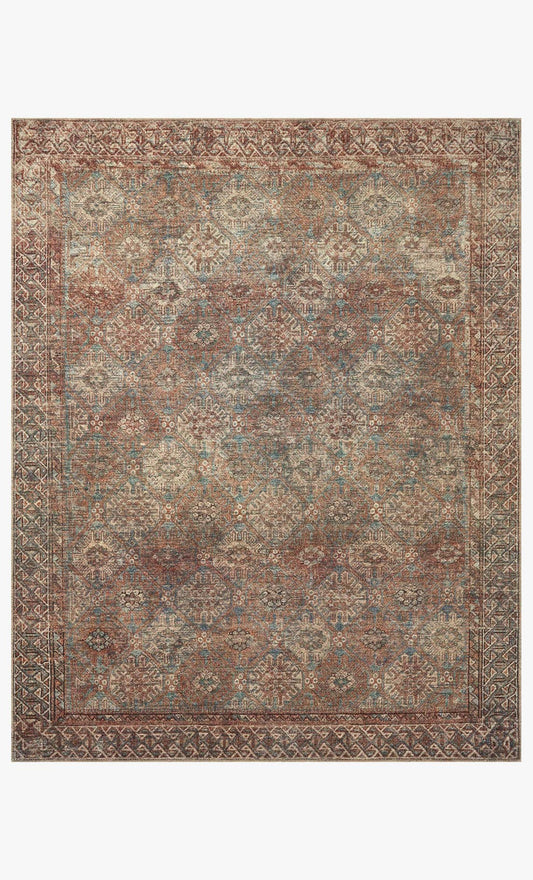 Billie Aqua / Rust Rug