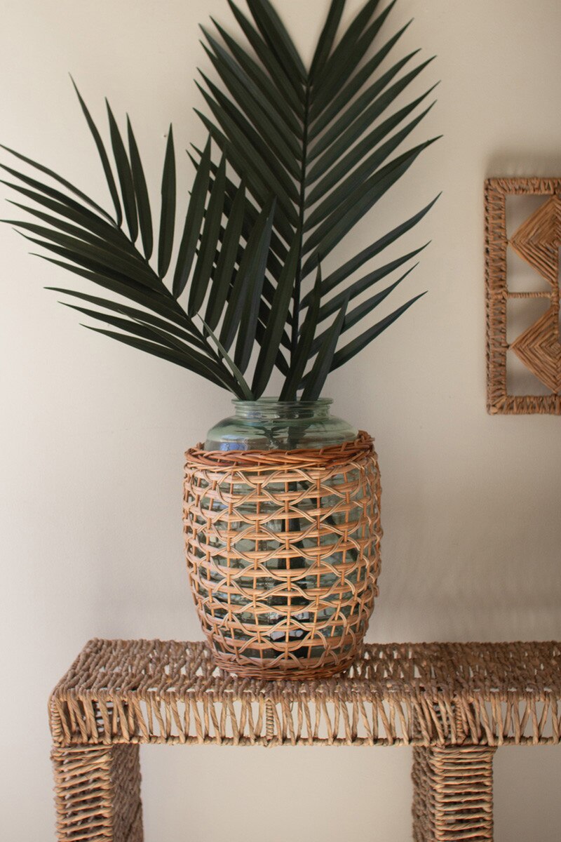 Willow Wrapped Glass Vessel