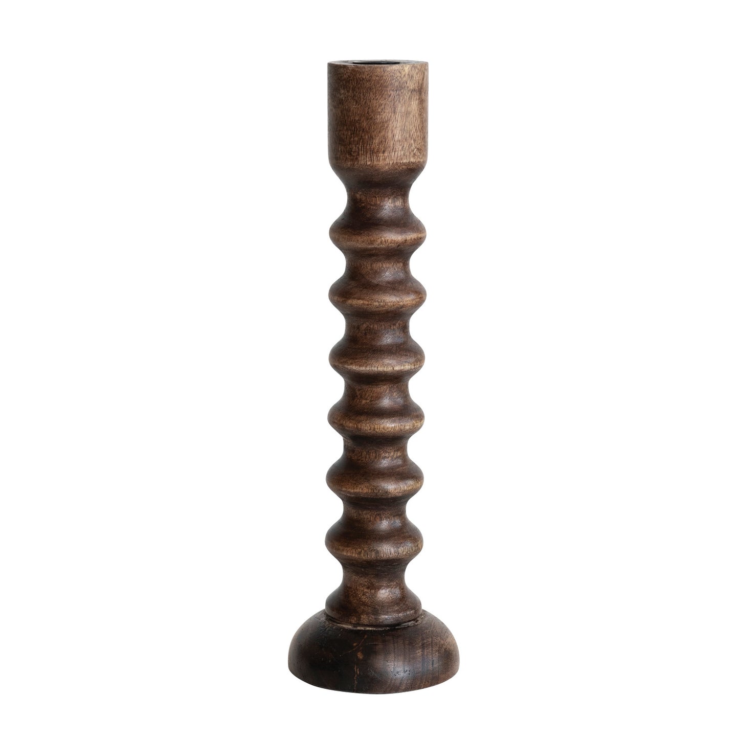 Hand-Carved Mango Wood Taper Stand