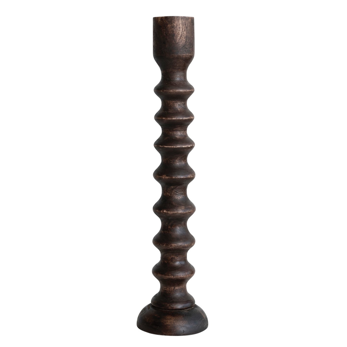 Hand-Carved Mango Wood Taper Stand