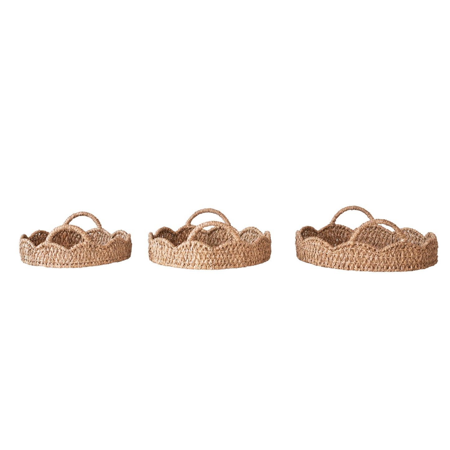 Round Scalloped Hand-Woven Bankuan Tray
