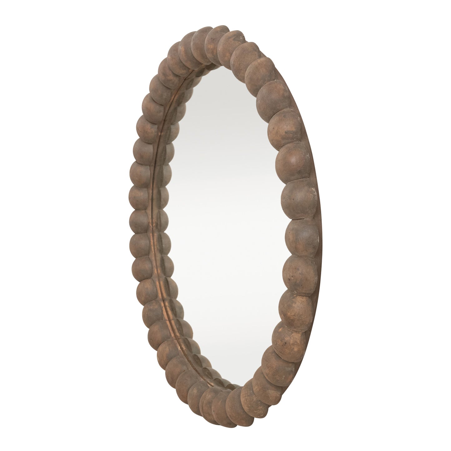 Wood Bobbin Framed Wall Mirror