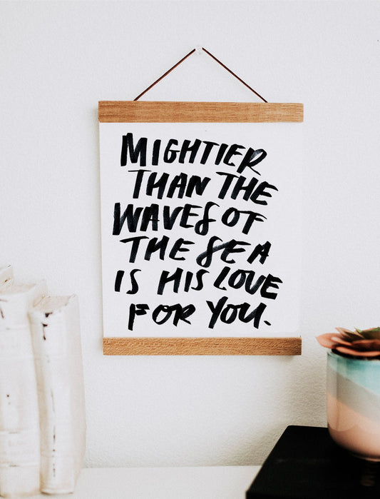 Mightier Than the Waves Hanging Banner