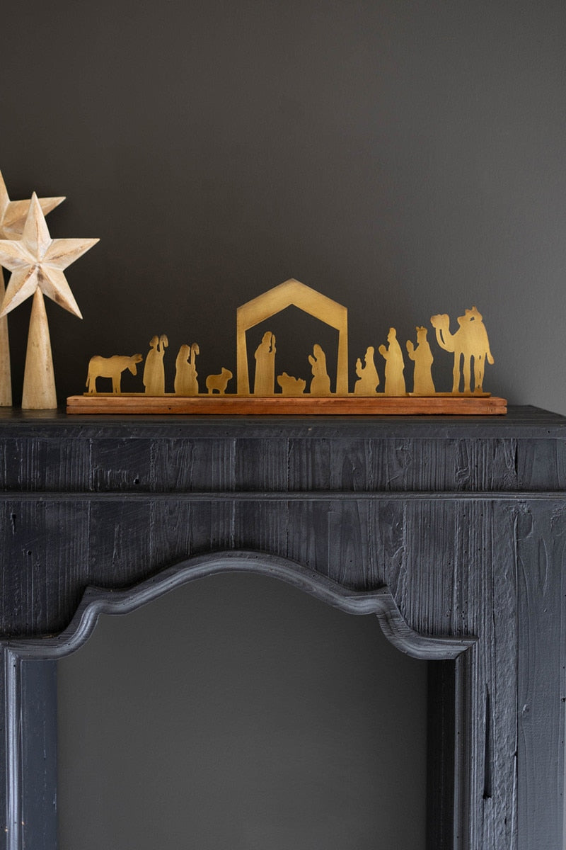 Brass Table Top Nativity