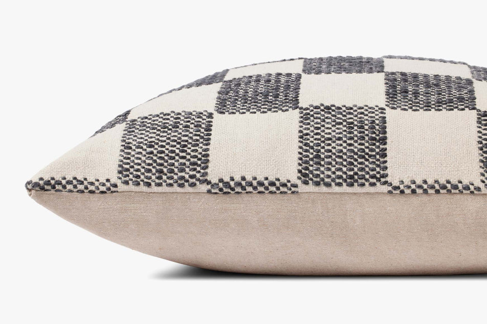 Woven Black Checkered Pillow