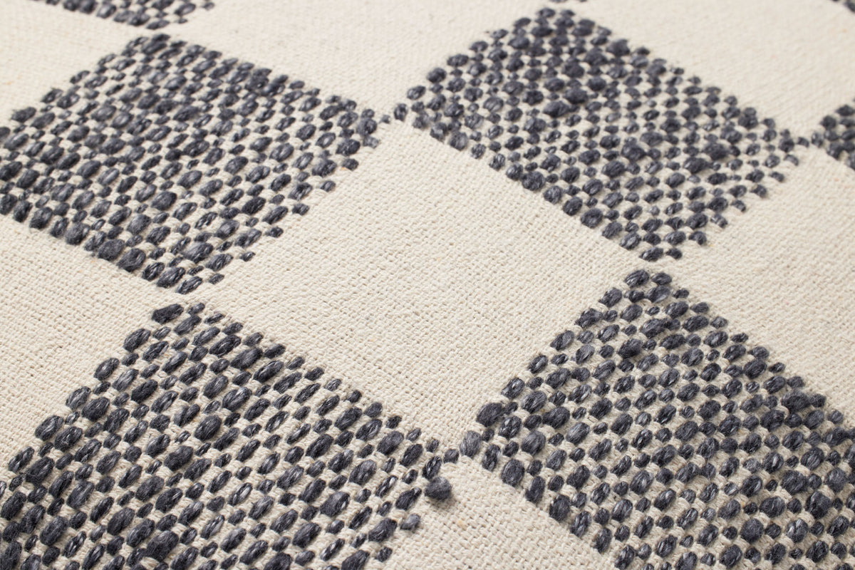 Woven Black Checkered Pillow