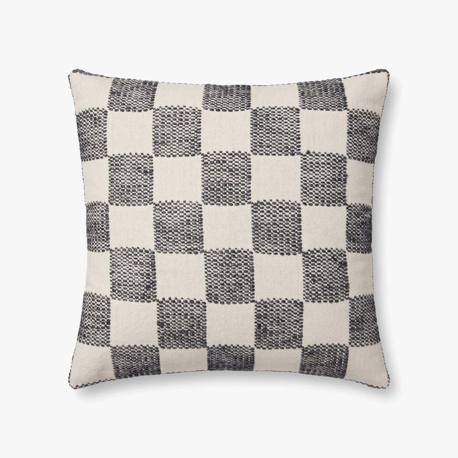 Woven Black Checkered Pillow