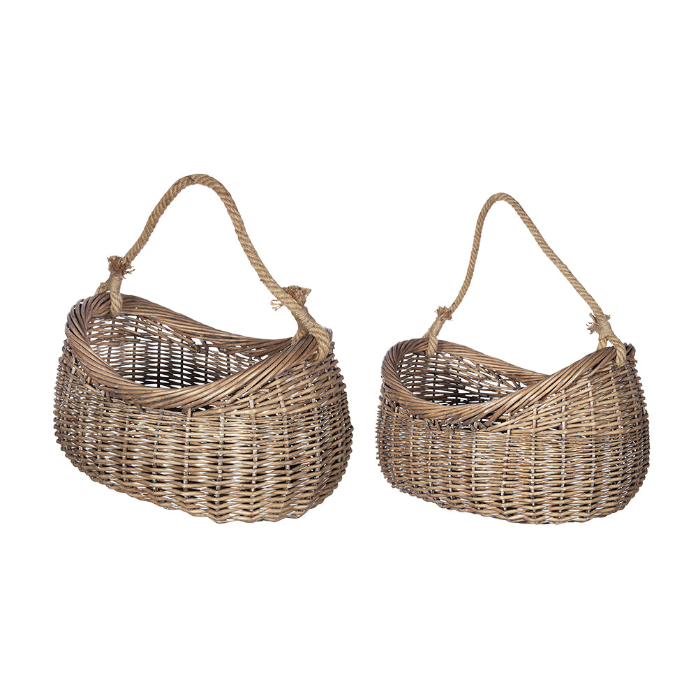 Rope Handled Willow Basket