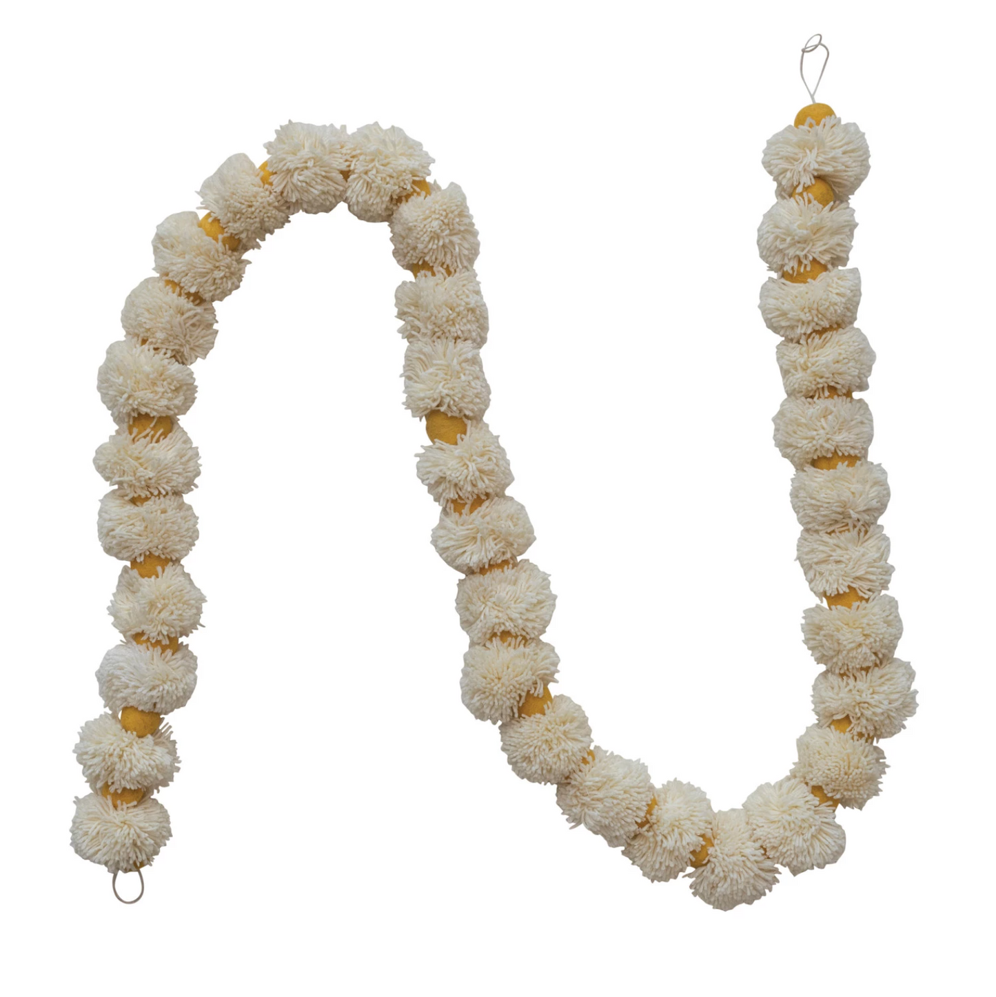 Cream and Marigold Pom Pom Garland