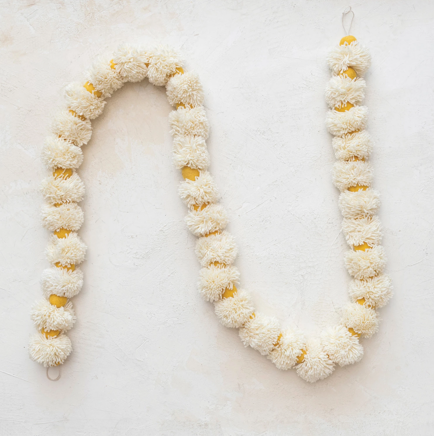 Cream and Marigold Pom Pom Garland