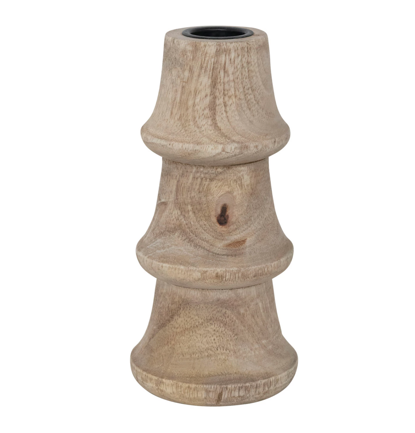 Hand-Carved Mango Wood Taper Holder