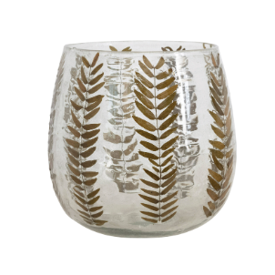 Hand-Blown Glass Botanical Candle Holder