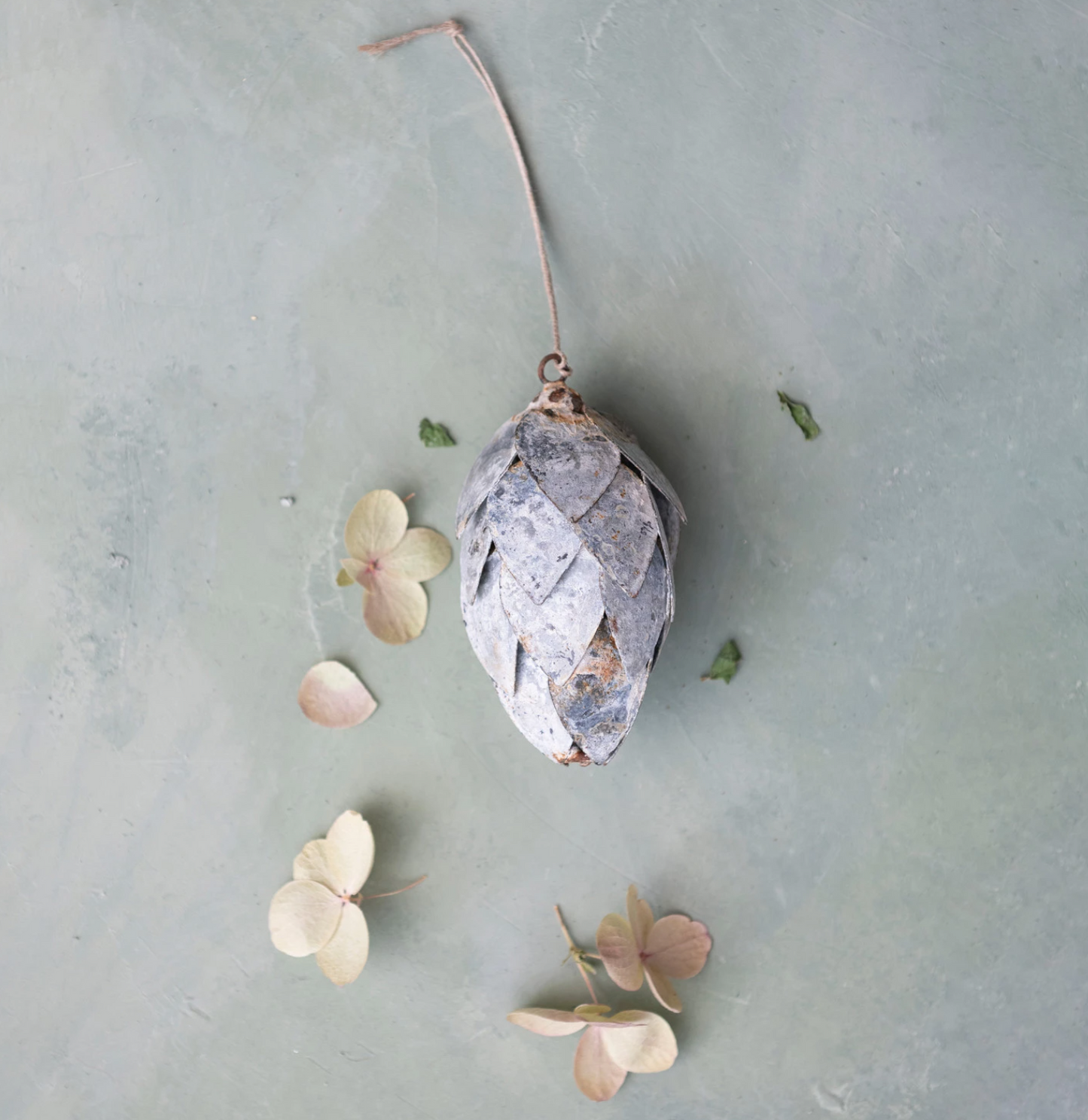 Zinc Metal Pinecone Ornament