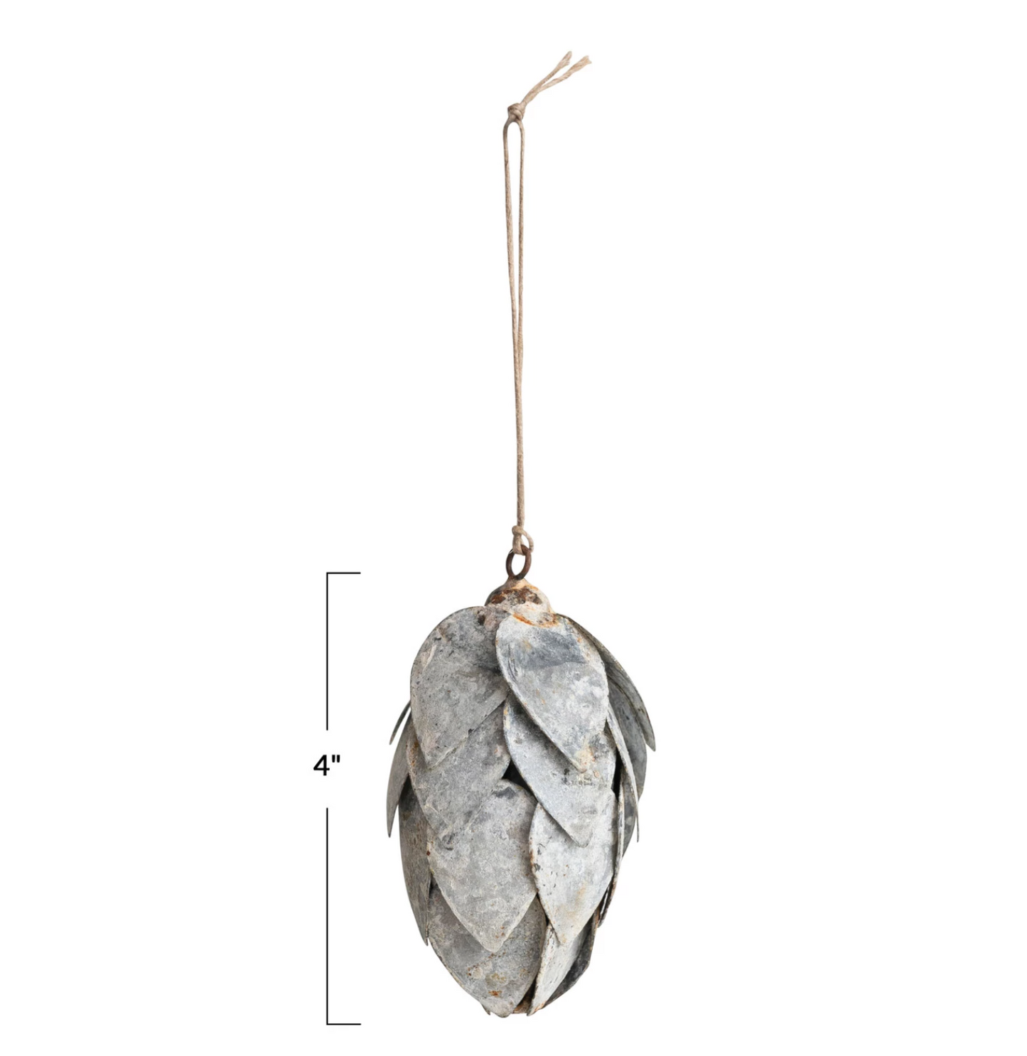 Zinc Metal Pinecone Ornament