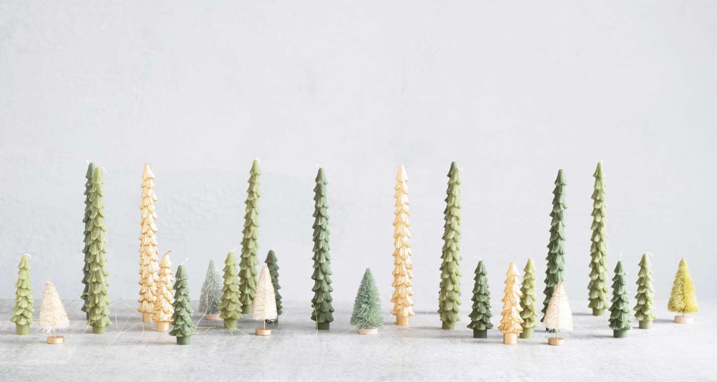 Large Unscented Tree Shaped Taper Candle