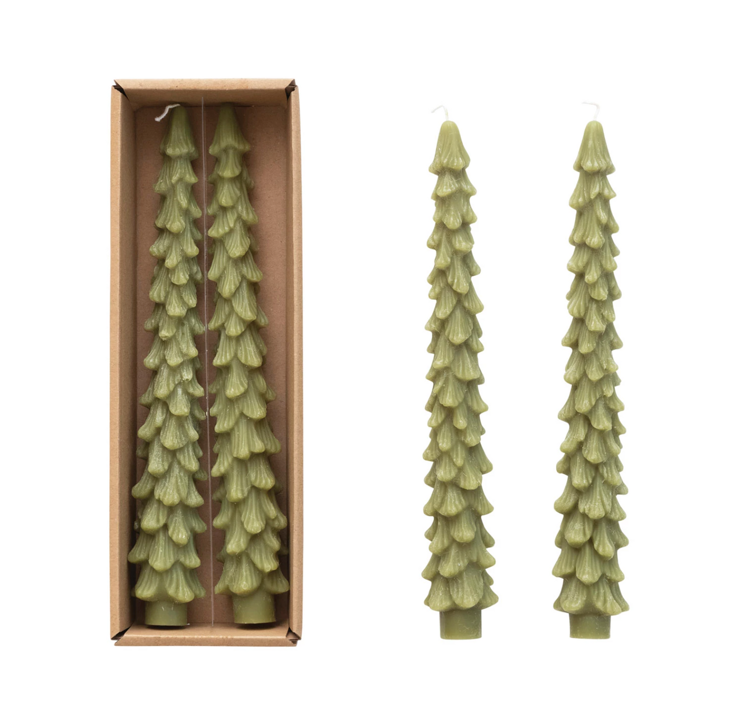 Large Unscented Tree Shaped Taper Candle