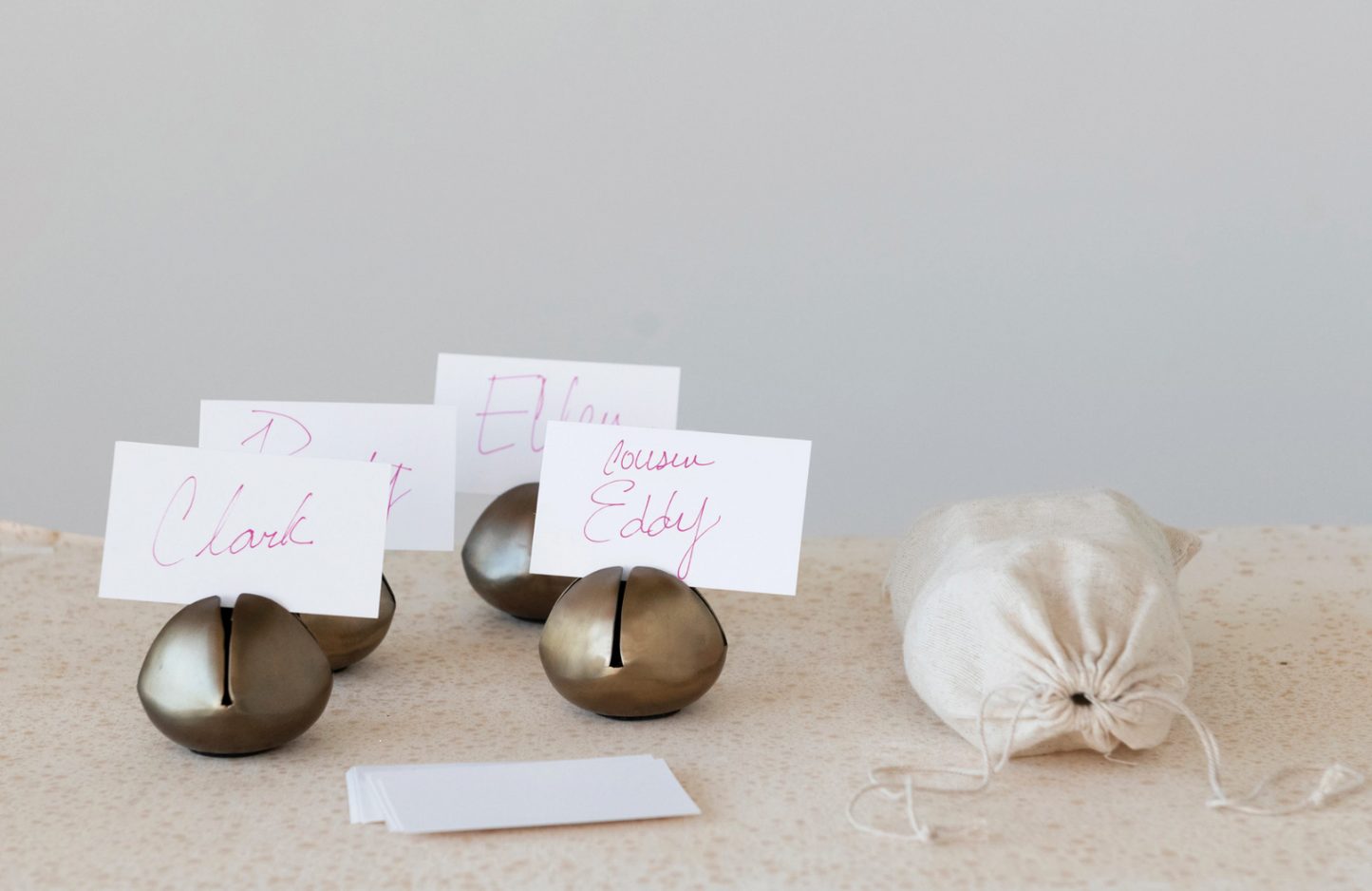 Metal Bell Place Card Holders Set of 4
