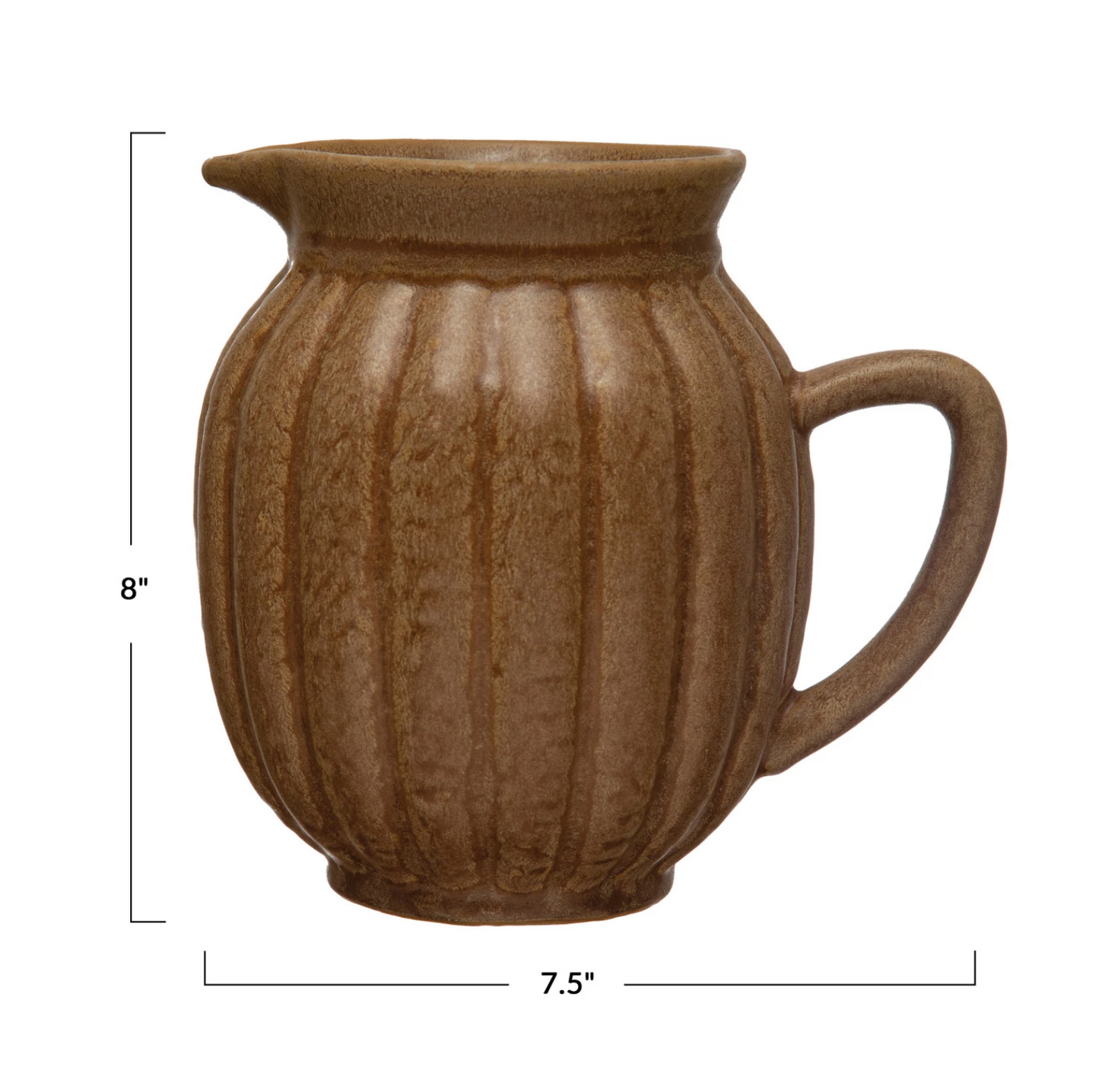 Butterscotch Stoneware Fluted Pitcher