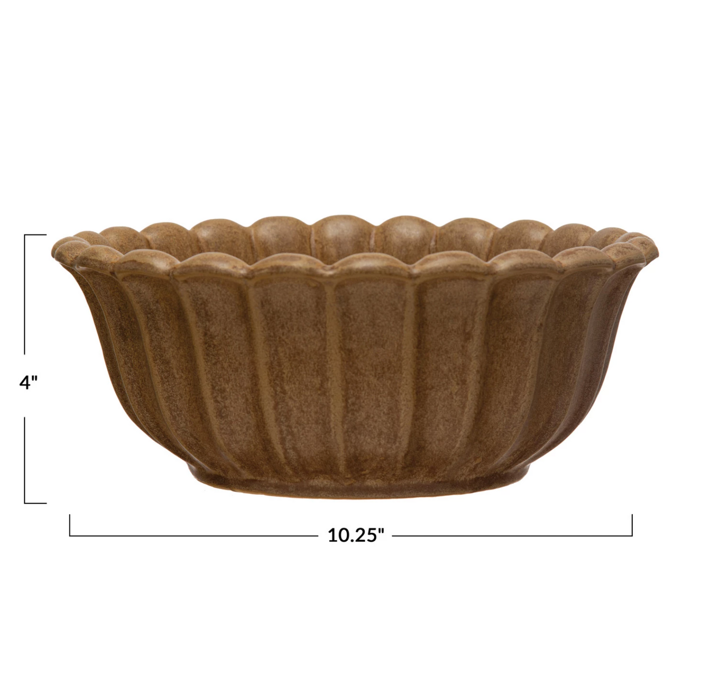 Butterscotch Stoneware Fluted Bowl
