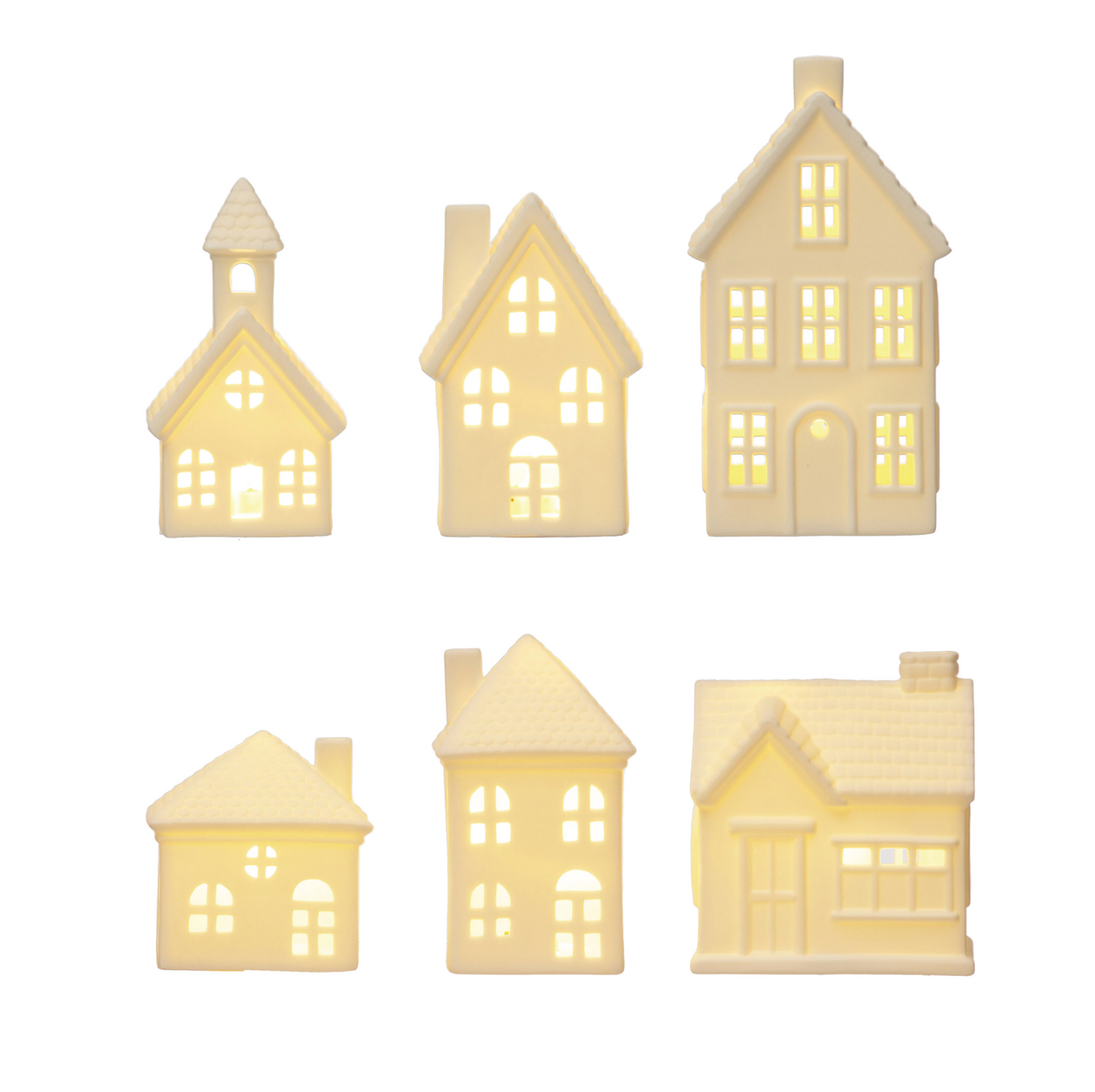 Stoneware House with LED Lights