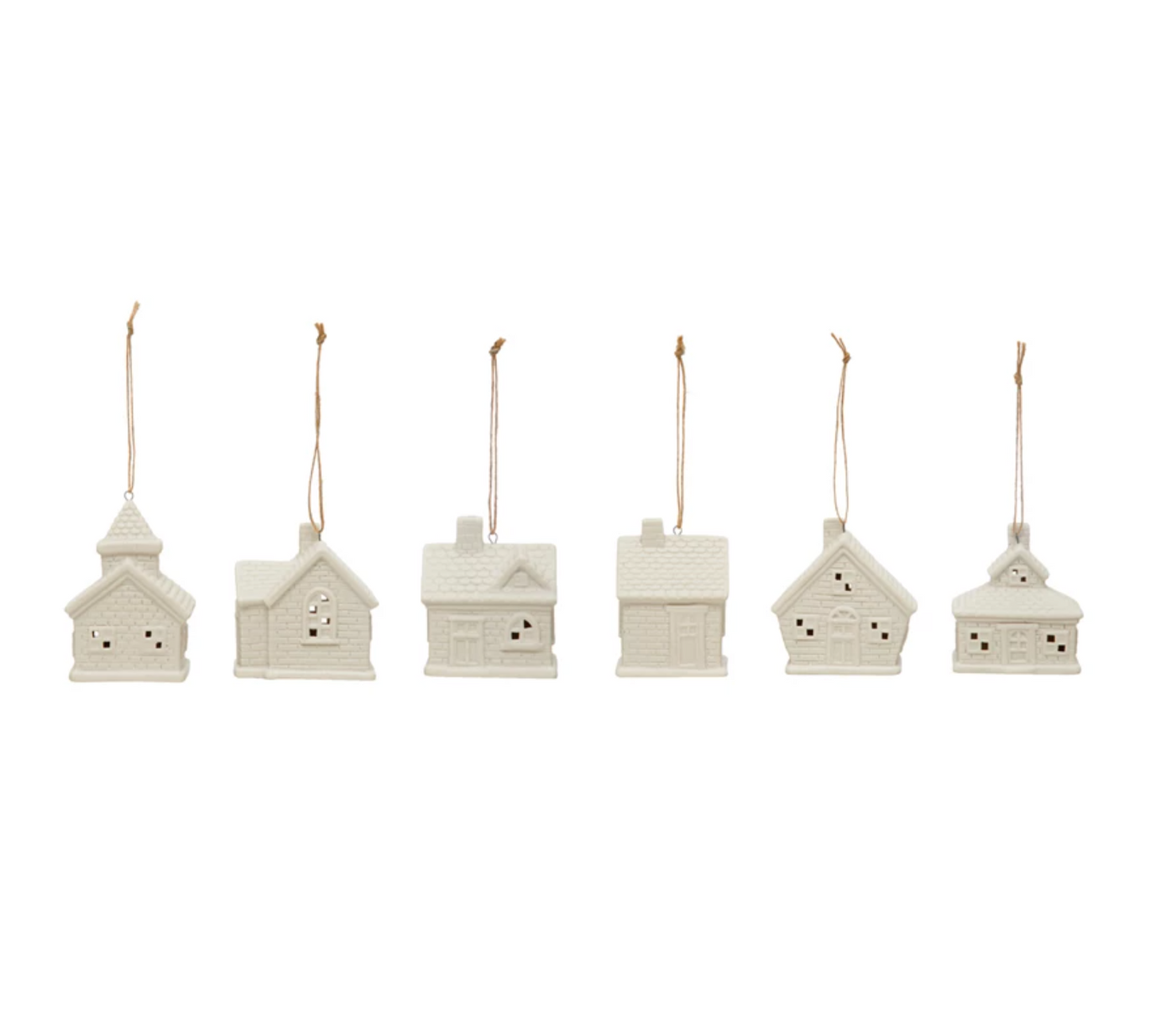 Stoneware LED House Ornaments