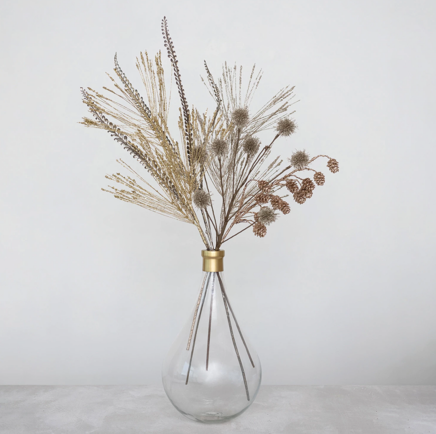 Champagne Glitter Pine Spray