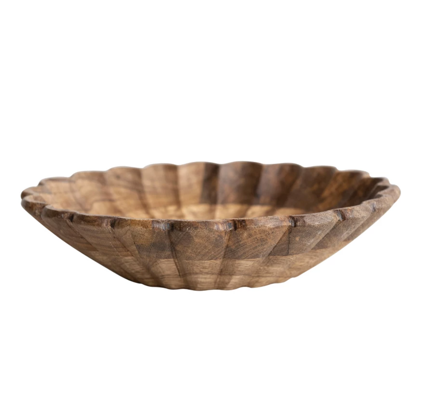 Mango Wood Scalloped Bowl