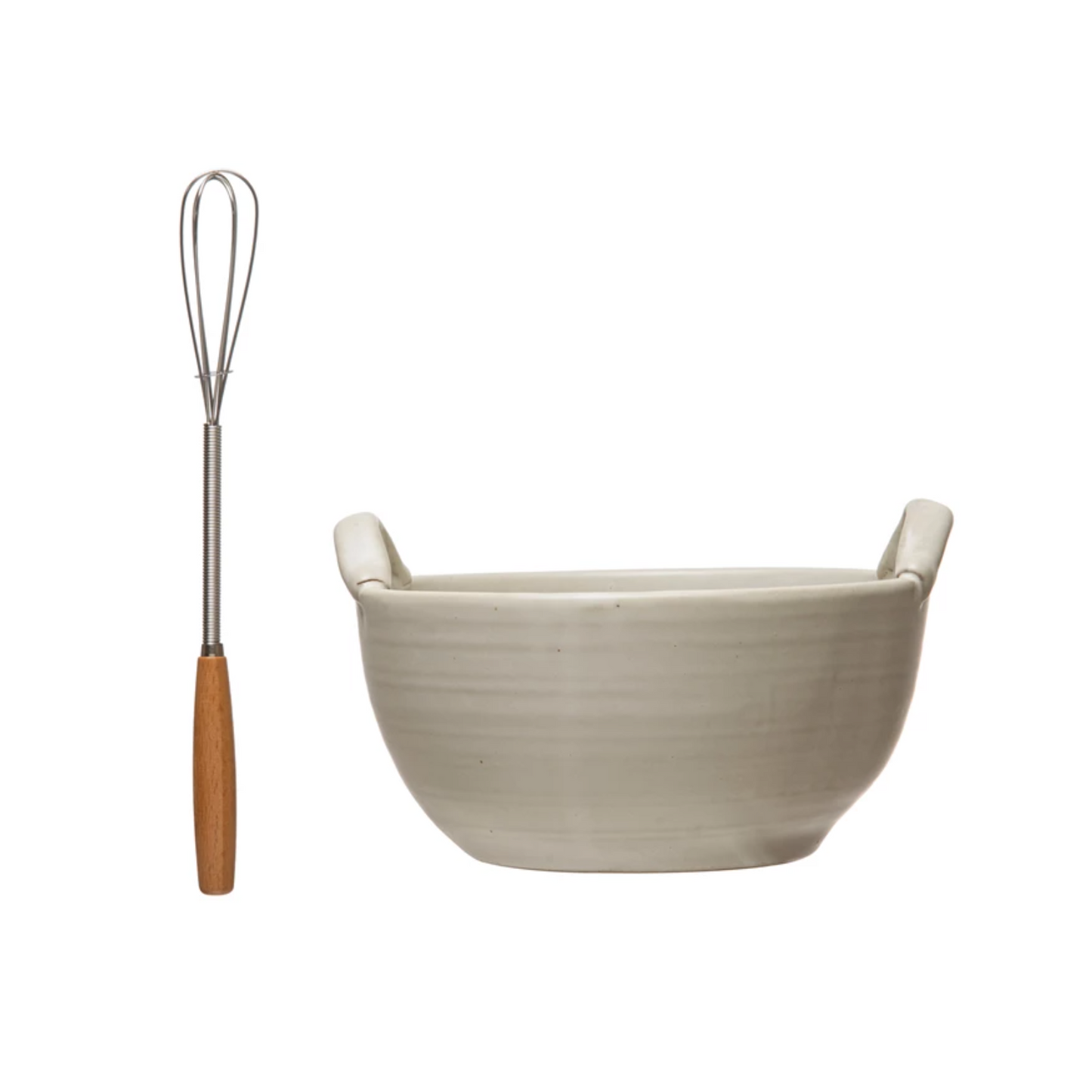 Stoneware Batter Bowl and Whisk Set