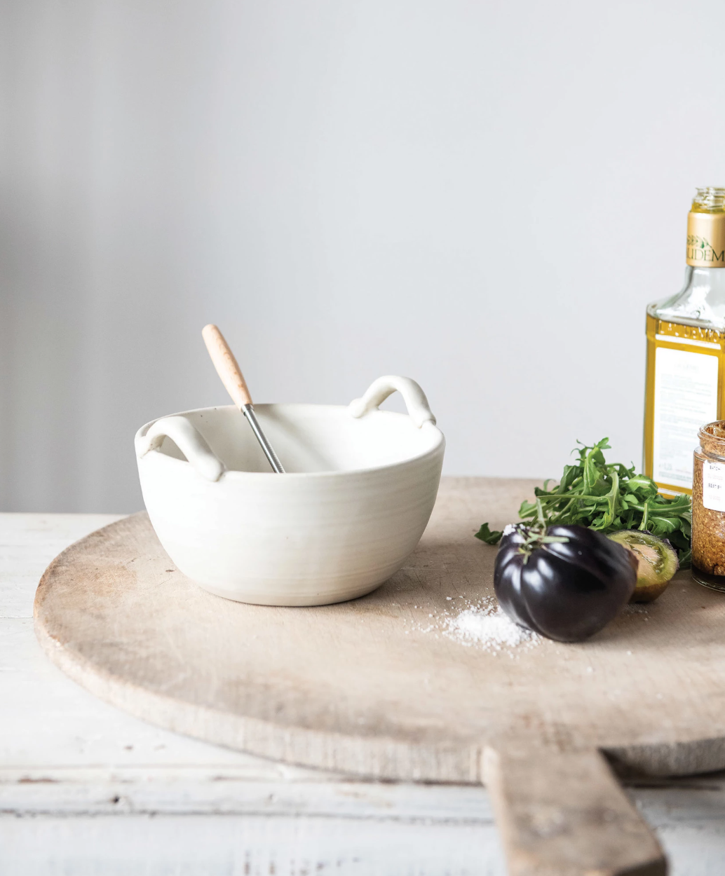 Stoneware Batter Bowl and Whisk Set