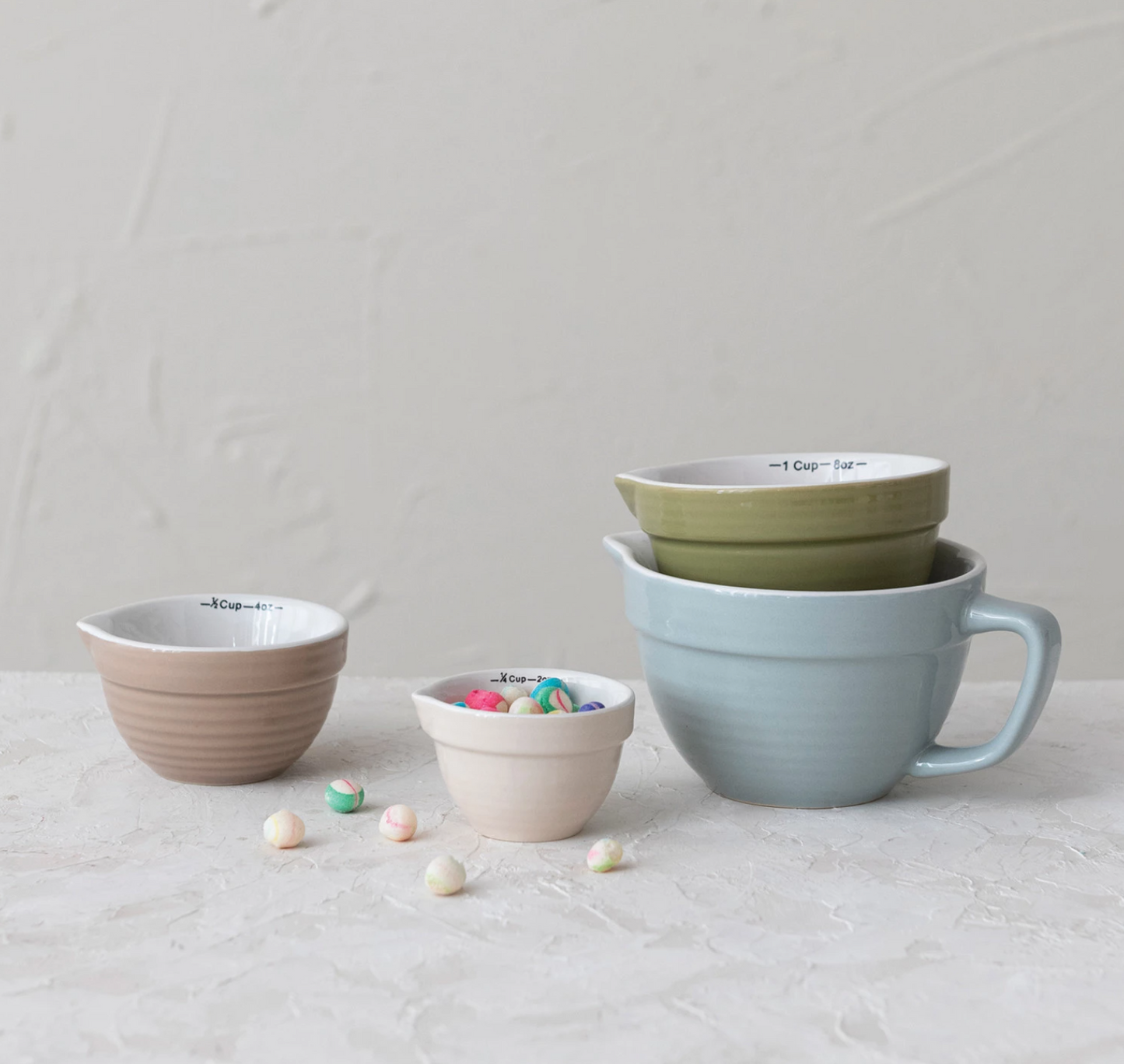 Stoneware Batter Bowl Measuring Cups