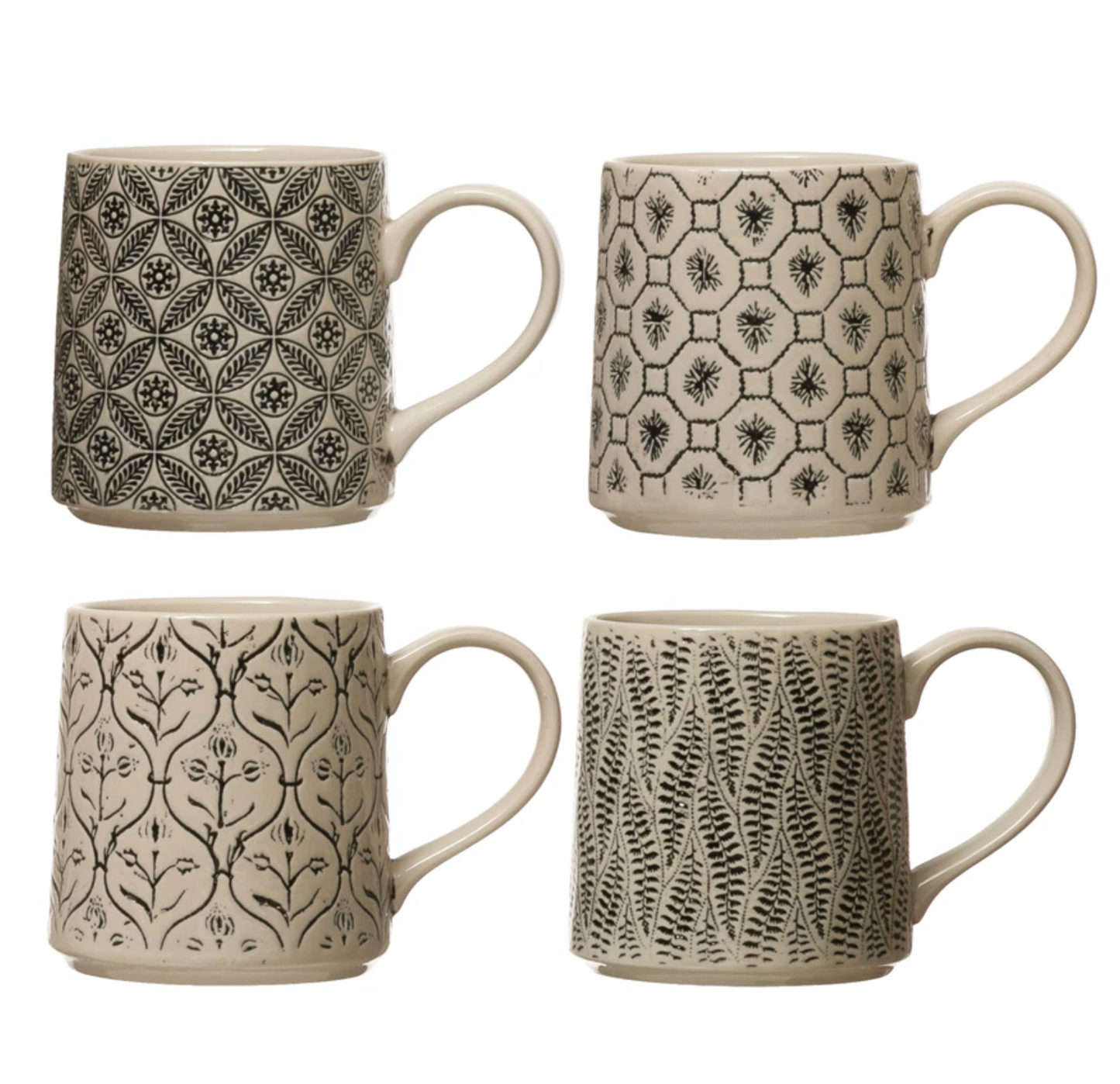 Vintage Inspired Hand-Stamped Mugs