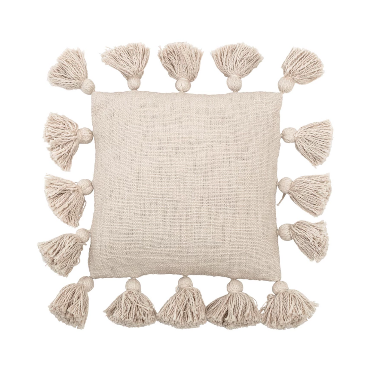 Cream Tassel Pillow