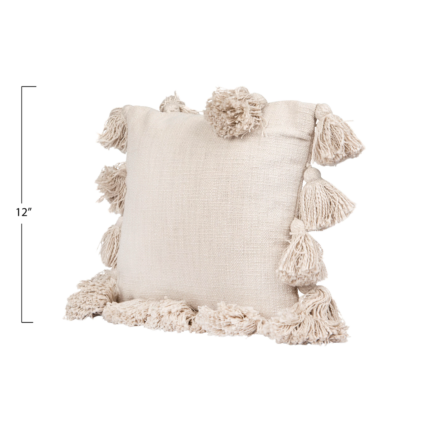 Cream Tassel Pillow