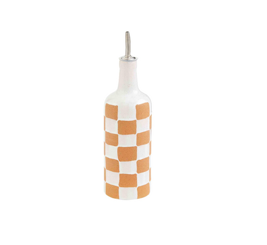 Terracotta Checkered Oil Cruet