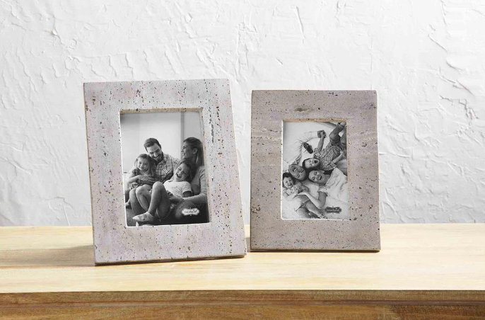 Grey Travertine Photo Frame