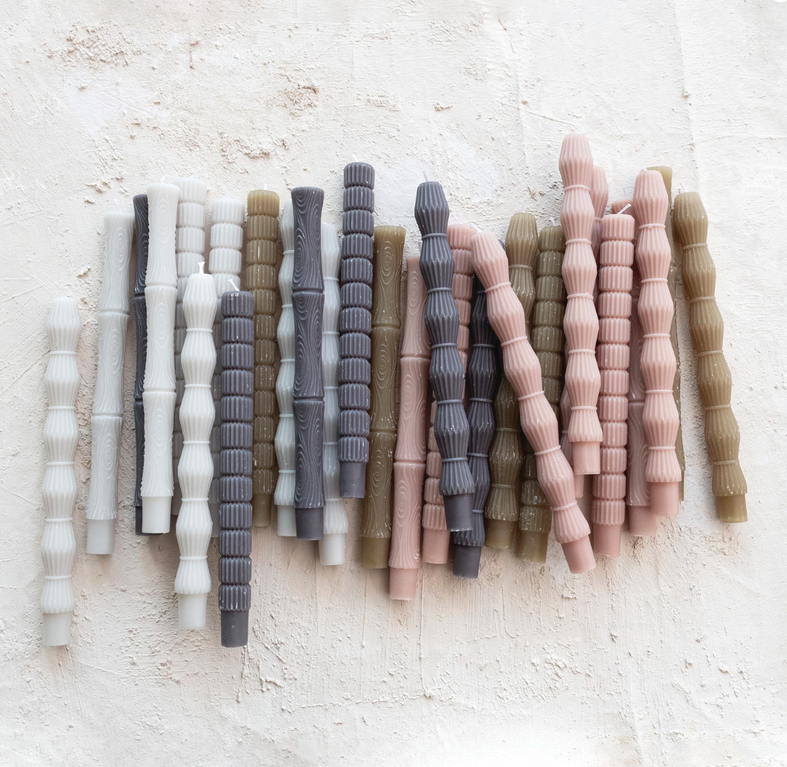 Sculpted Mauve Unscented Taper Candle