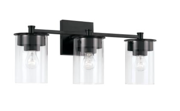 Dawson Matte Black Vanity Light