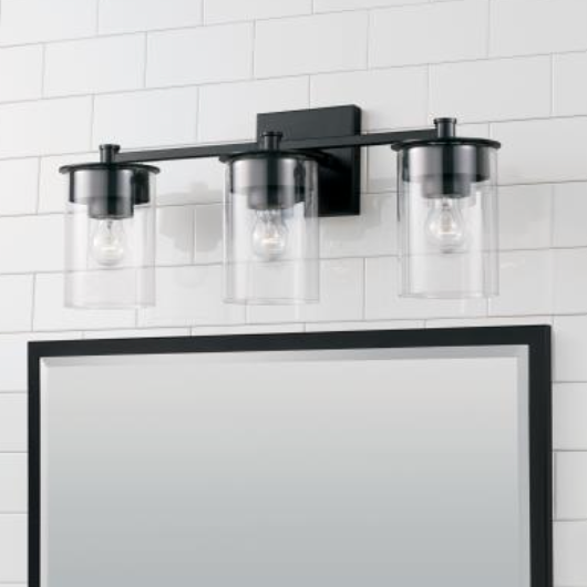 Dawson Matte Black Vanity Light