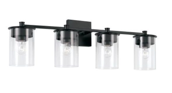 Dawson Matte Black Vanity Light