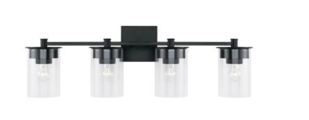 Dawson Matte Black Vanity Light