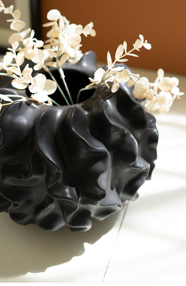 Black Coral Ceramic Vase