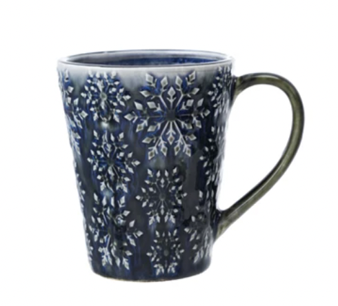 Debossed Stoneware Silent Night Mug