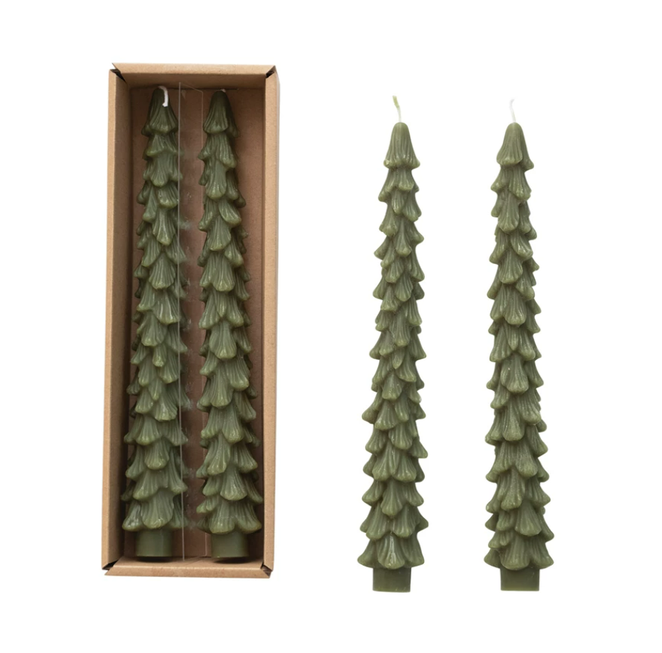 Large Unscented Tree Shaped Taper Candle